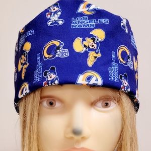 MICKEY AND MINNIE MOUSE LA RAMS MEDICAL NURSING SCRUB CAP
